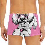 Poodle With Glasses Print Men's Short Boxer Briefs