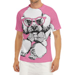 Poodle With Glasses Print Men's Short Sleeve Rash Guard