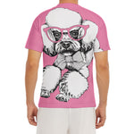 Poodle With Glasses Print Men's Short Sleeve Rash Guard