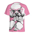 Poodle With Glasses Print Men's Athletic T-Shirt