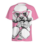 Poodle With Glasses Print Men's Sports T-Shirt