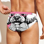 Poodle With Glasses Print Men's Swim Briefs