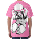Poodle With Glasses Print Men's Velvet T-Shirt