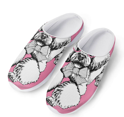 Poodle With Glasses Print Mesh Casual Shoes