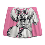 Poodle With Glasses Print Mesh Shorts