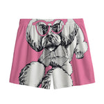 Poodle With Glasses Print Mesh Shorts