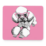Poodle With Glasses Print Mouse Pad