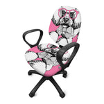 Poodle With Glasses Print Office Chair Cover
