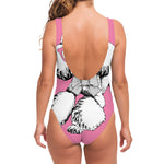 Poodle With Glasses Print One Piece Swimsuit