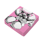 Poodle With Glasses Print Outdoor Seat Cushion Cover