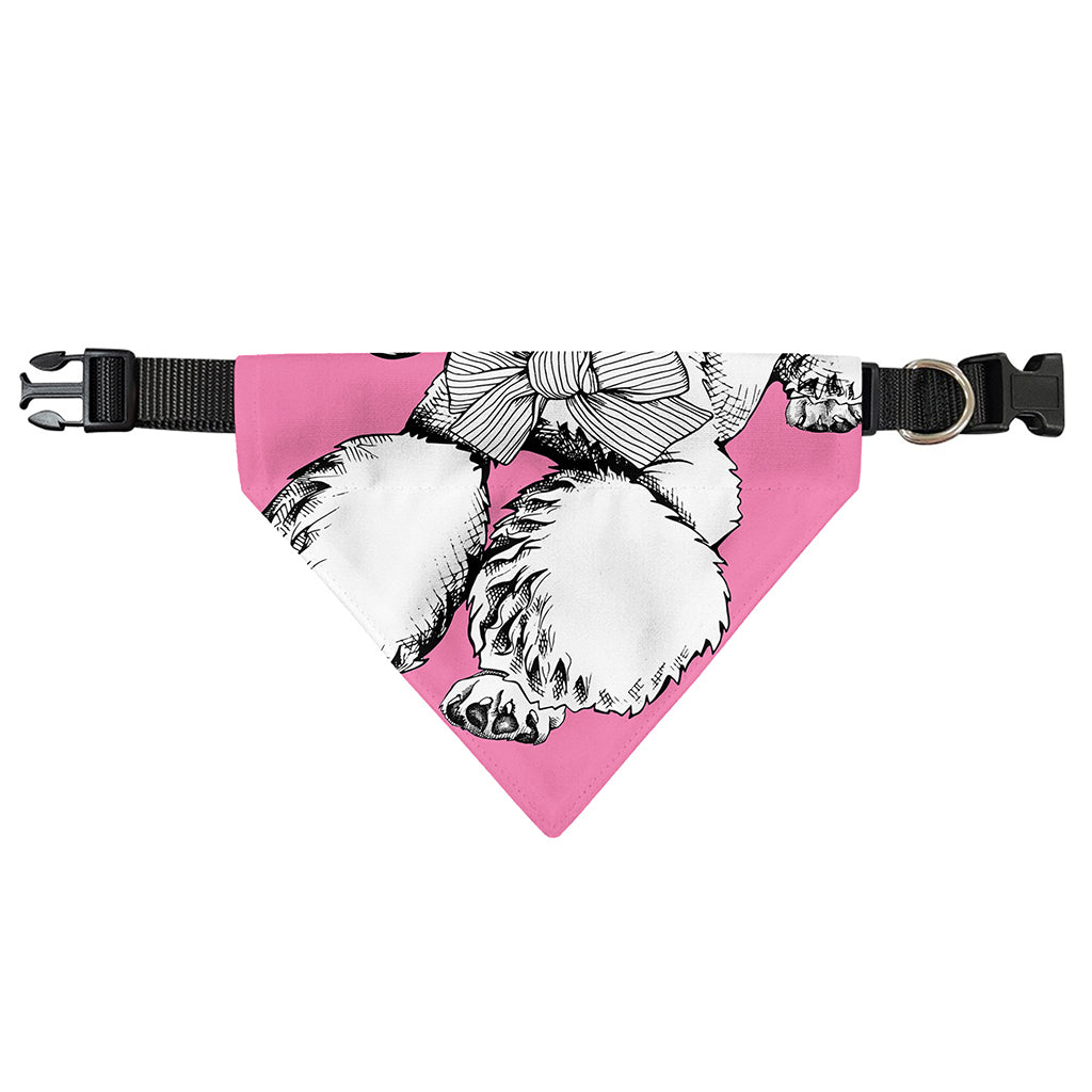 Poodle With Glasses Print Over The Collar Dog Bandana