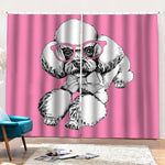 Poodle With Glasses Print Pencil Pleat Curtains