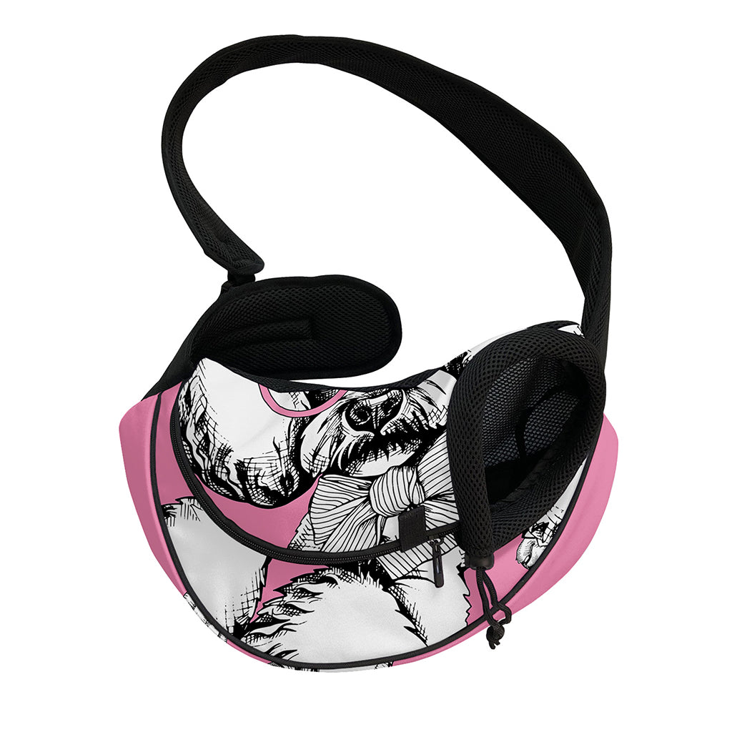 Poodle With Glasses Print Pet Sling Carrier