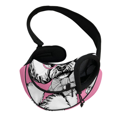Poodle With Glasses Print Pet Sling Carrier