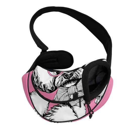 Poodle With Glasses Print Pet Sling Carrier