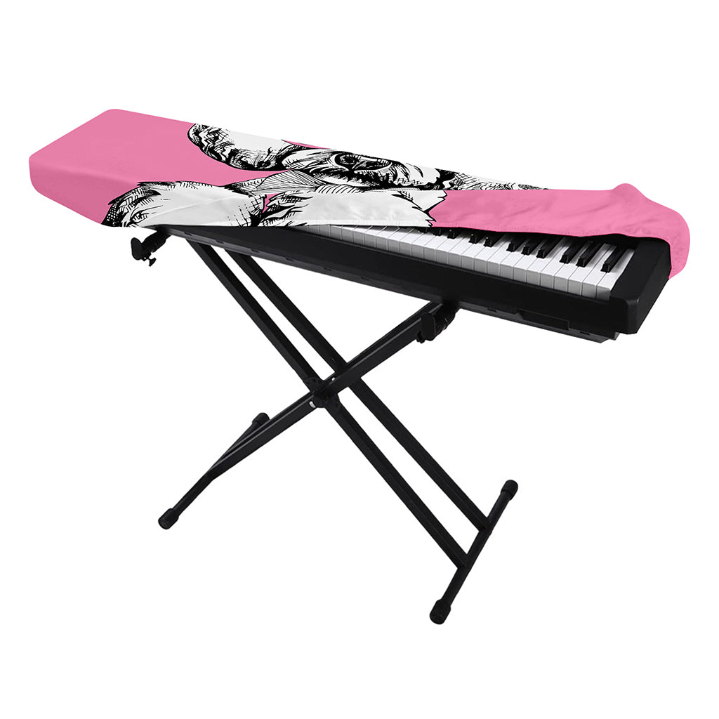 Poodle With Glasses Print Piano Keyboard Cover