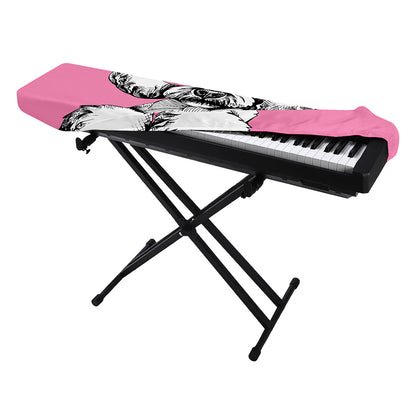 Poodle With Glasses Print Piano Keyboard Cover