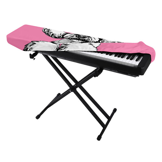 Poodle With Glasses Print Piano Keyboard Cover