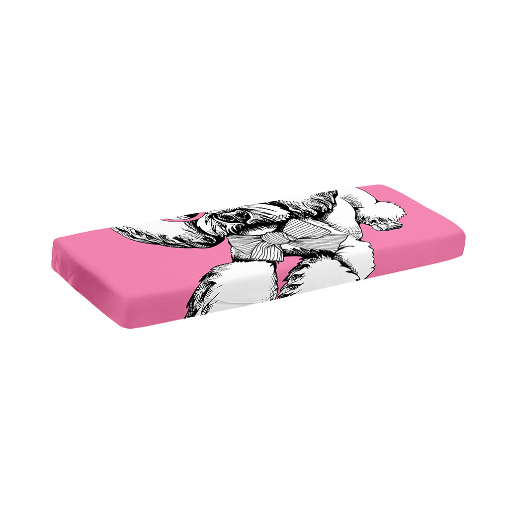 Poodle With Glasses Print Piano Keyboard Cover