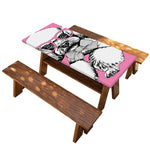 Poodle With Glasses Print Picnic Table Cover