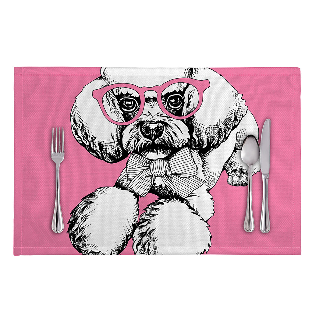 Poodle With Glasses Print Placemat