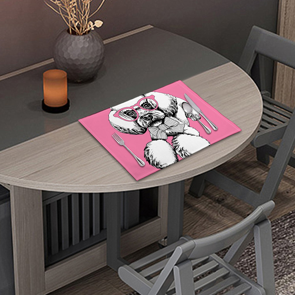 Poodle With Glasses Print Placemat