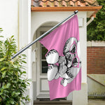 Poodle With Glasses Print Polyester Flag
