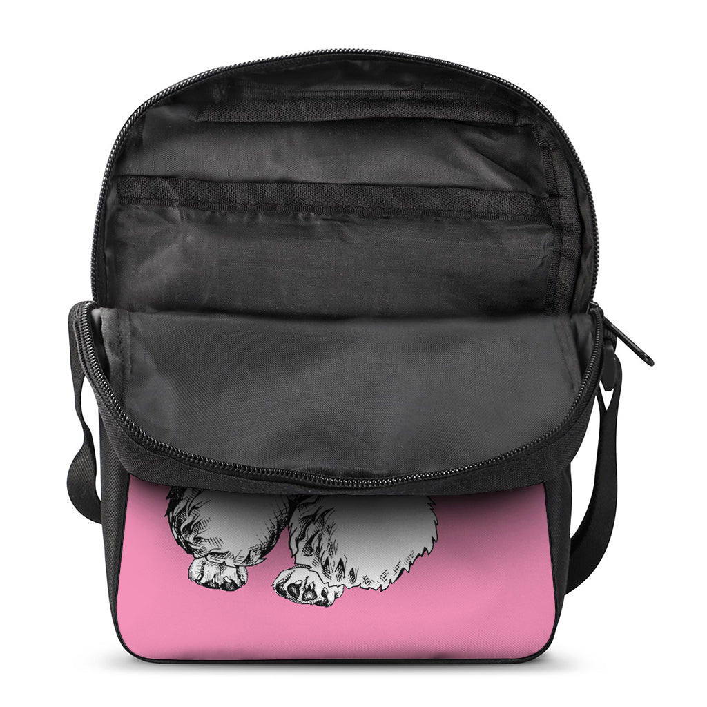 Poodle With Glasses Print Rectangular Crossbody Bag