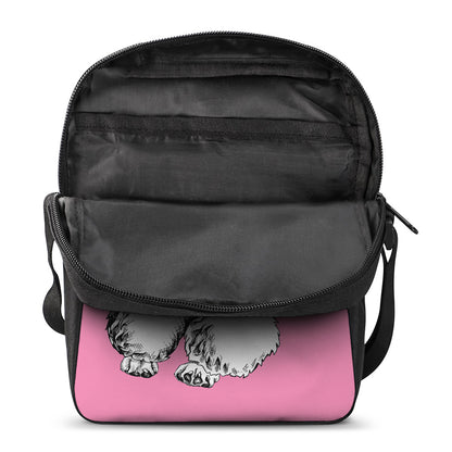 Poodle With Glasses Print Rectangular Crossbody Bag