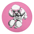 Poodle With Glasses Print Round Blanket