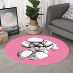 Poodle With Glasses Print Round Rug