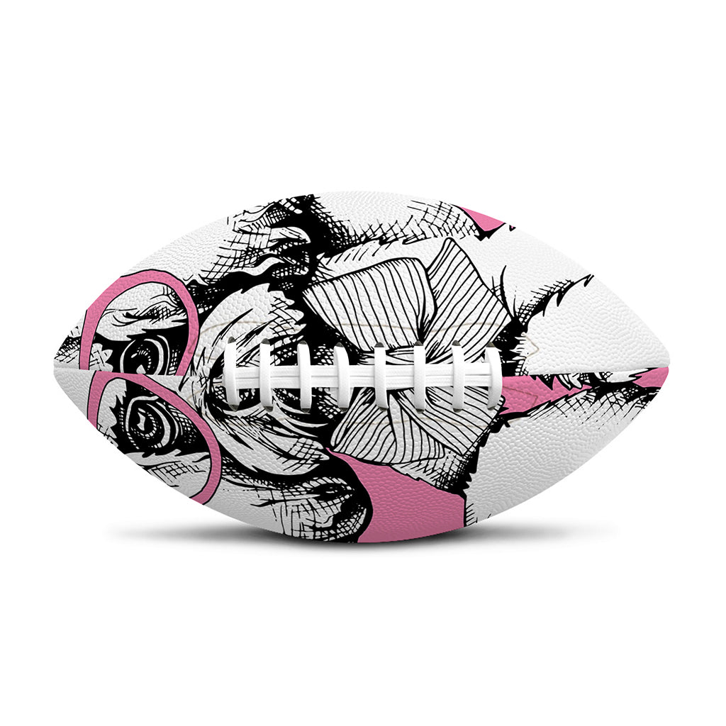 Poodle With Glasses Print Rugby Ball