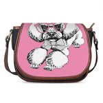 Poodle With Glasses Print Saddle Bag