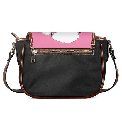 Poodle With Glasses Print Saddle Bag