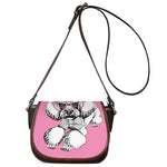 Poodle With Glasses Print Saddle Bag