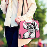 Poodle With Glasses Print Shoulder Strap Bible Bag