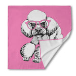 Poodle With Glasses Print Silk Bandana