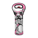 Poodle With Glasses Print Single Neoprene Wine Tote