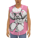 Poodle With Glasses Print Sleeveless Baseball Jersey