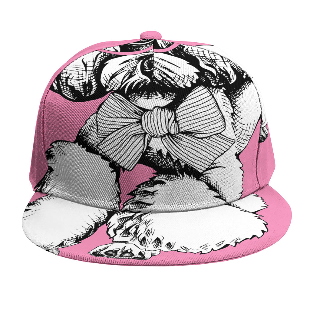 Poodle With Glasses Print Snapback Cap