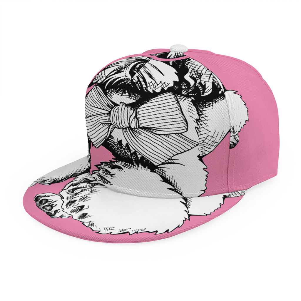 Poodle With Glasses Print Snapback Cap