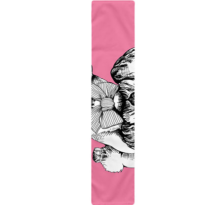 Poodle With Glasses Print Table Runner