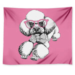 Poodle With Glasses Print Tapestry