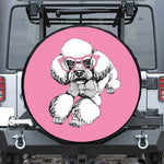 Poodle With Glasses Print Tire Cover