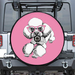 Poodle With Glasses Print Tire Cover With Camera Hole