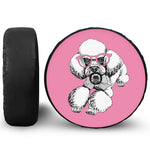 Poodle With Glasses Print Tire Cover With Camera Hole
