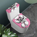 Poodle With Glasses Print Toilet Lid And Tank Cover Set