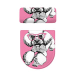 Poodle With Glasses Print Toilet Lid And Tank Cover Set