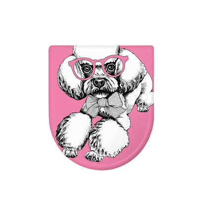 Poodle With Glasses Print Toilet Lid Cover