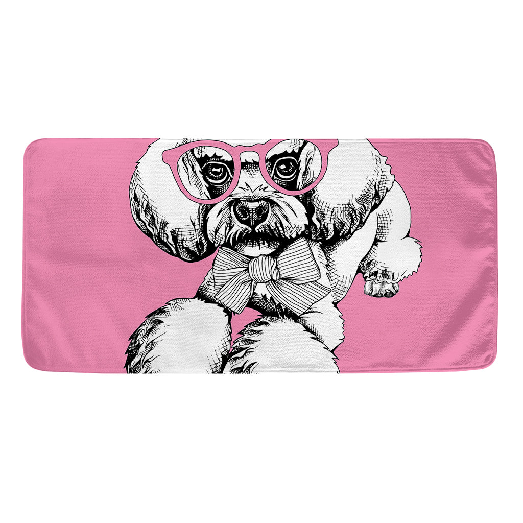 Poodle With Glasses Print Towel
